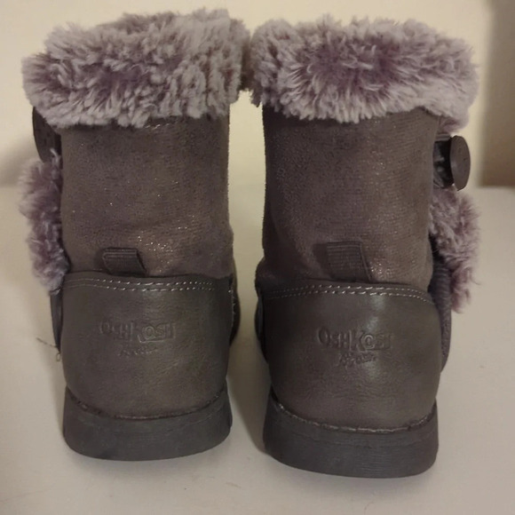 OshKosh B'gosh Girls Siberian Faux Fur Faux Leather Shimmer Pull On Boots 8M - Picture 4 of 9